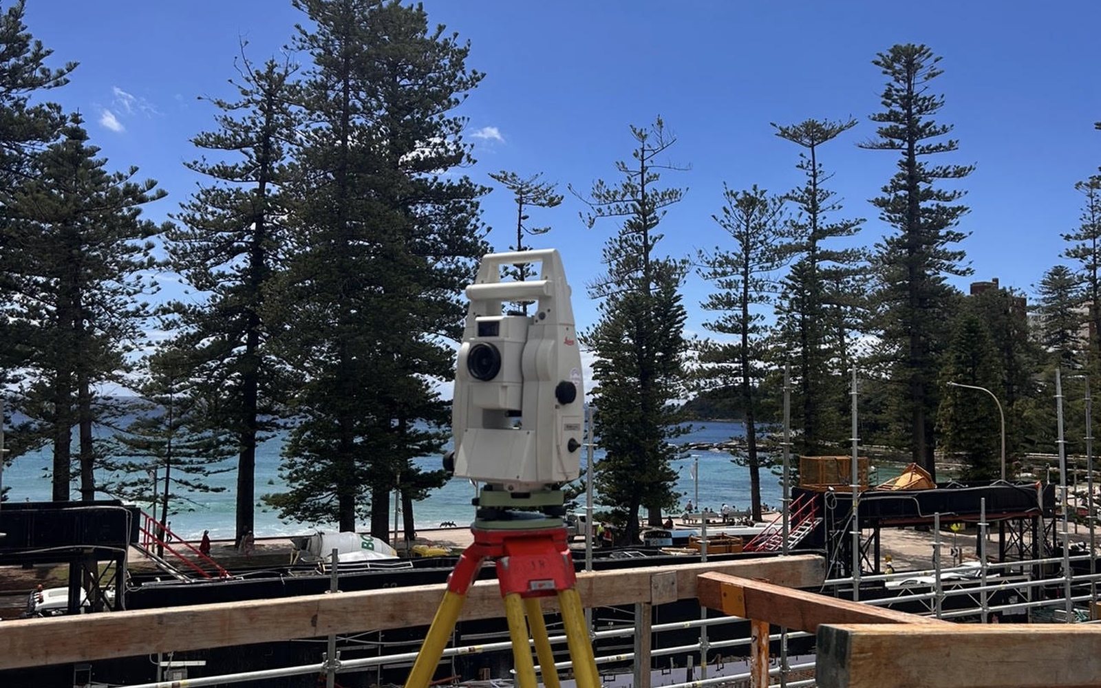 Survey instrument overlooking the Royal Far West site in Manly