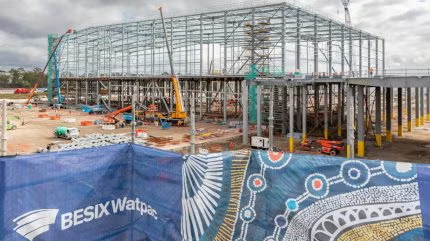 Steel frame and exterior works at the Woolworths distribution centre