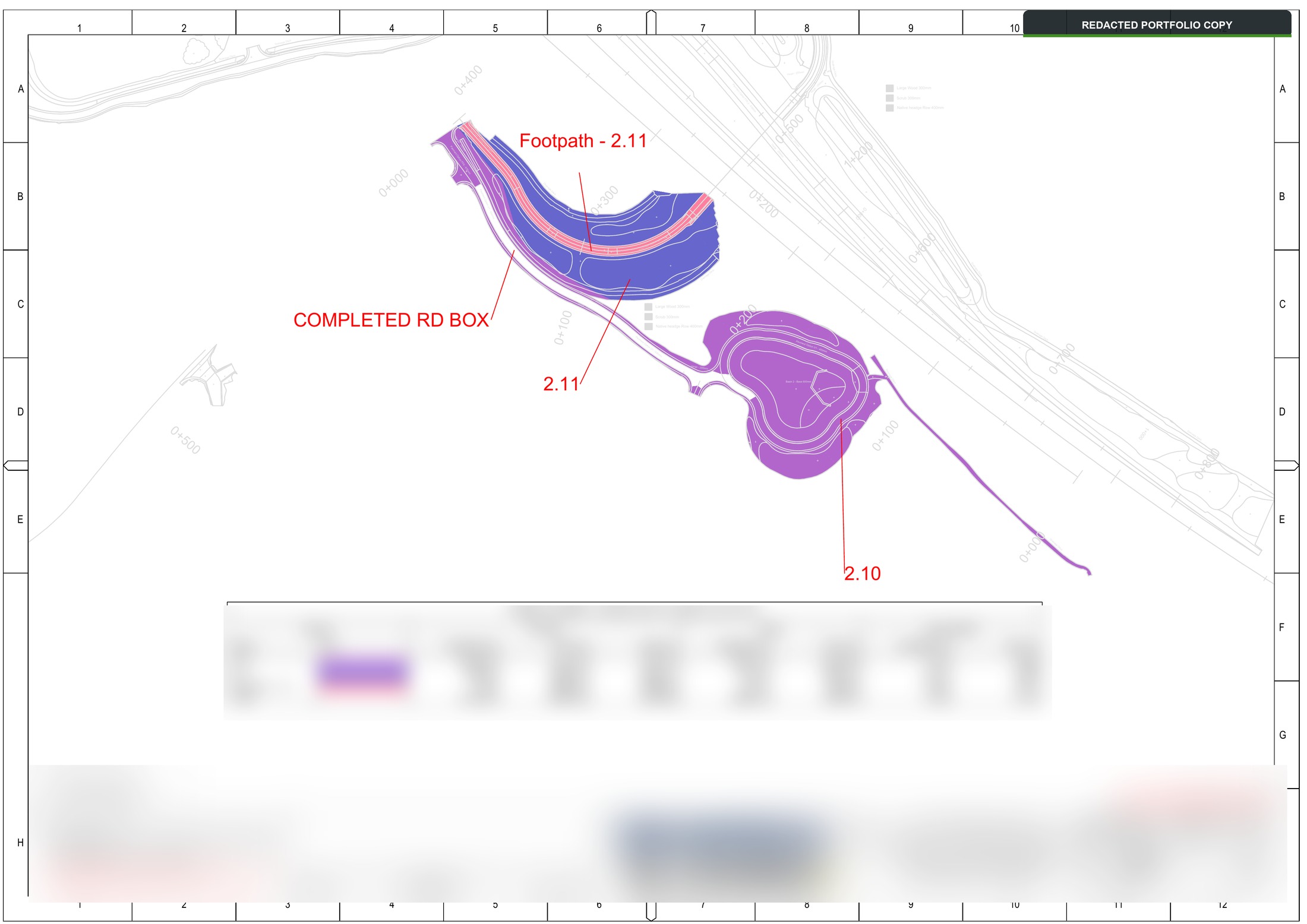 Redacted original cut, fill and stockpile volume reconciliation drawing